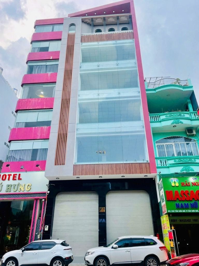Cho thuê tòa nhà 334-336 Tân Sơn Nhì Tân Phú – hầm 6 tầng, nở hậu 16m